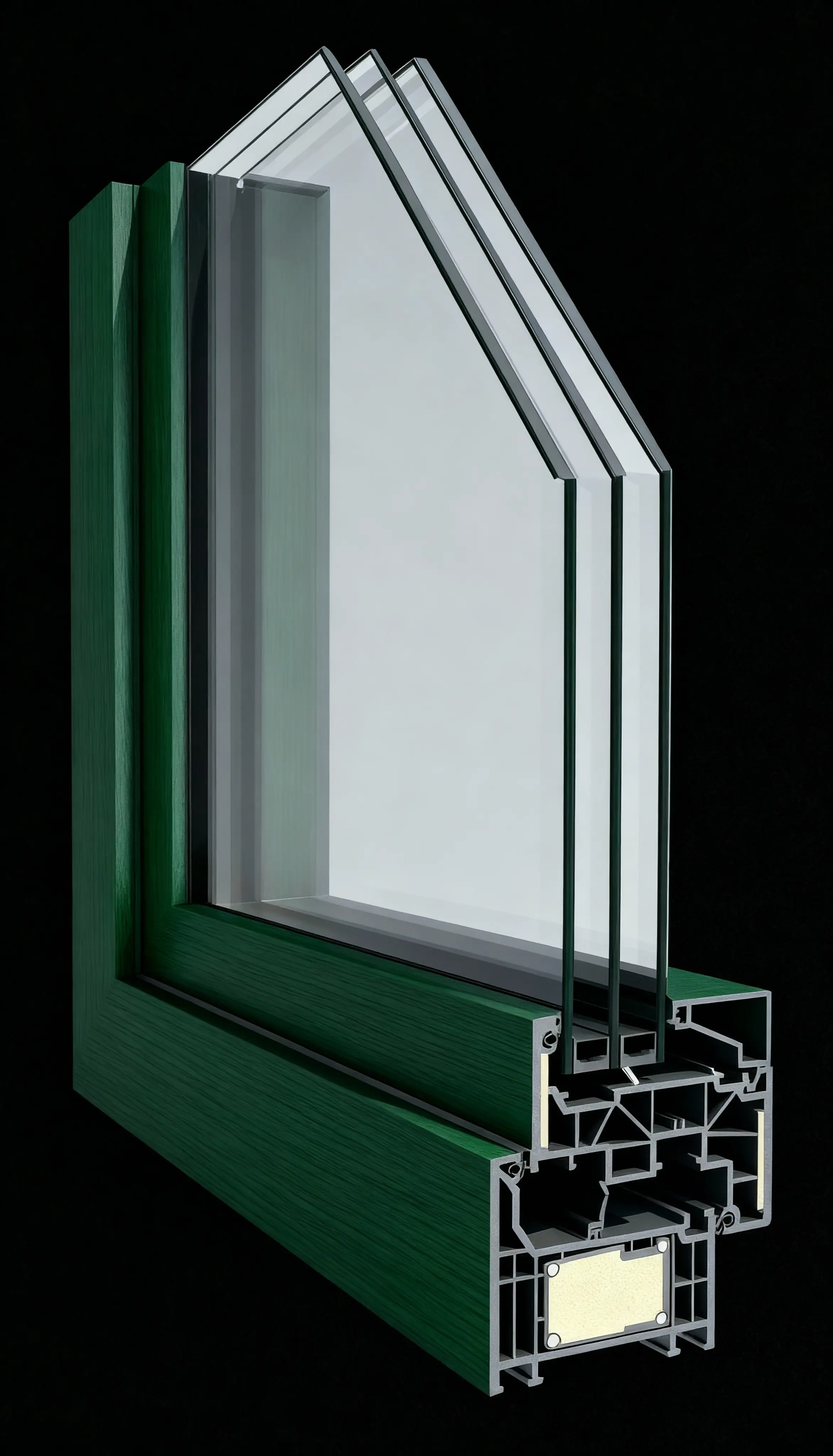 Ventana PVC color Verde Oscuro